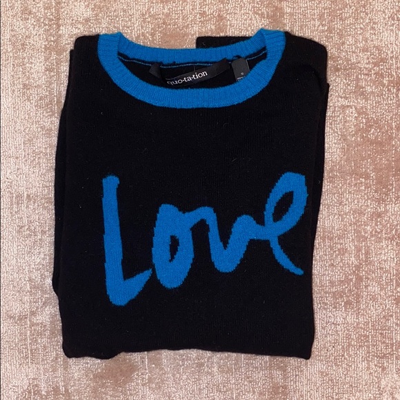 quotation 100% cashmere sweater “love” - Picture 3 of 3